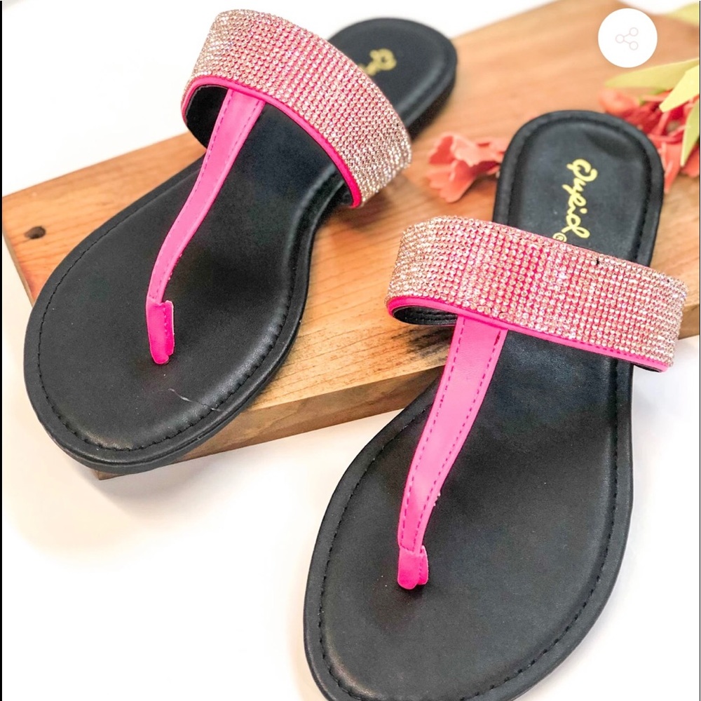 Qupid Neon Pink Sandals